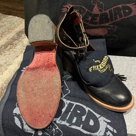 Freebird by Steven Candella - Navy Multi Heeled Boots - Picture 2 of 2